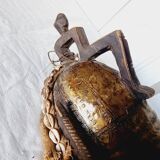 African mask from Mali from the N'Tomo tribe of Marka covered in chiseled brass