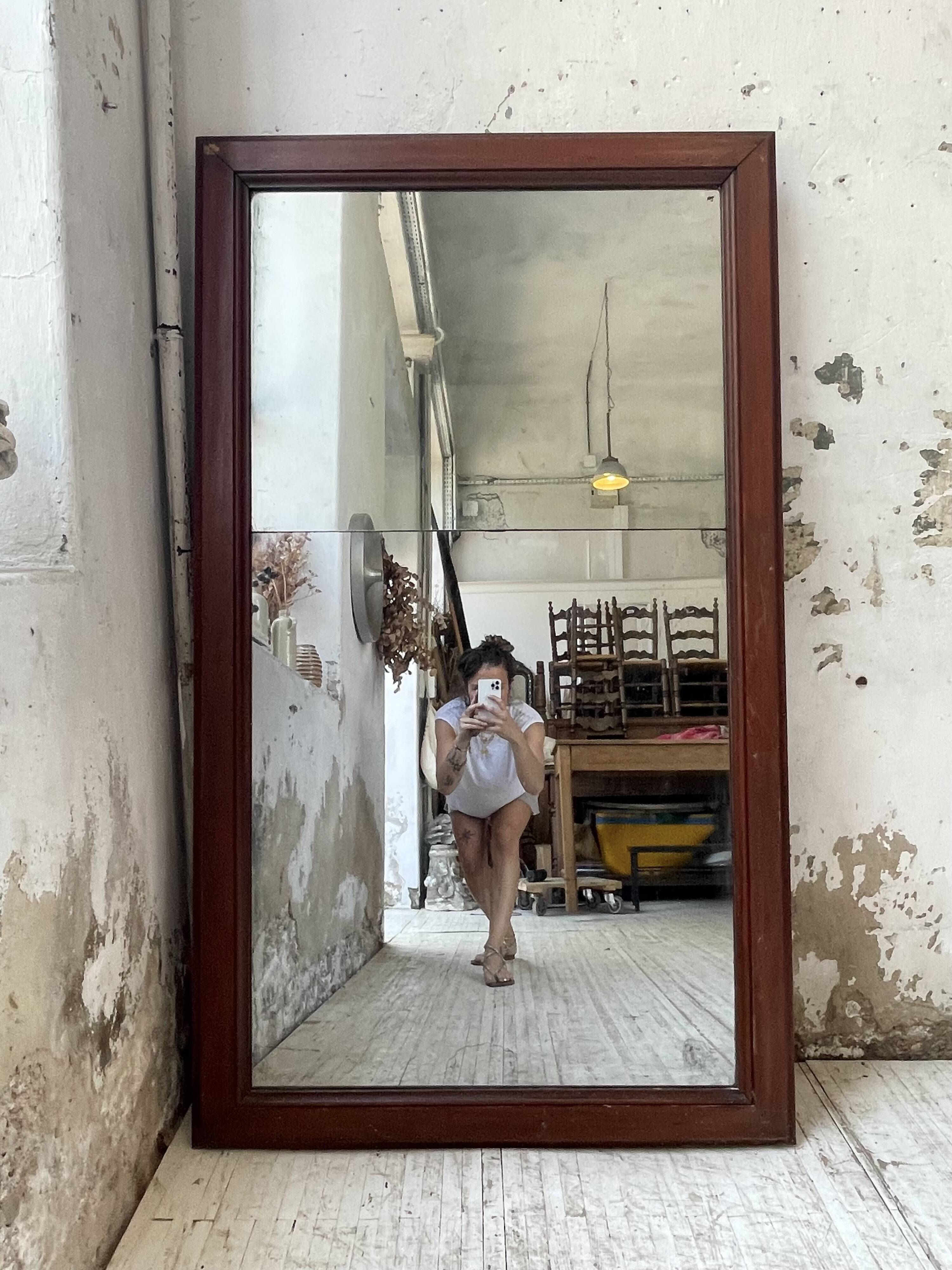 Late 19th century XL wooden mirror