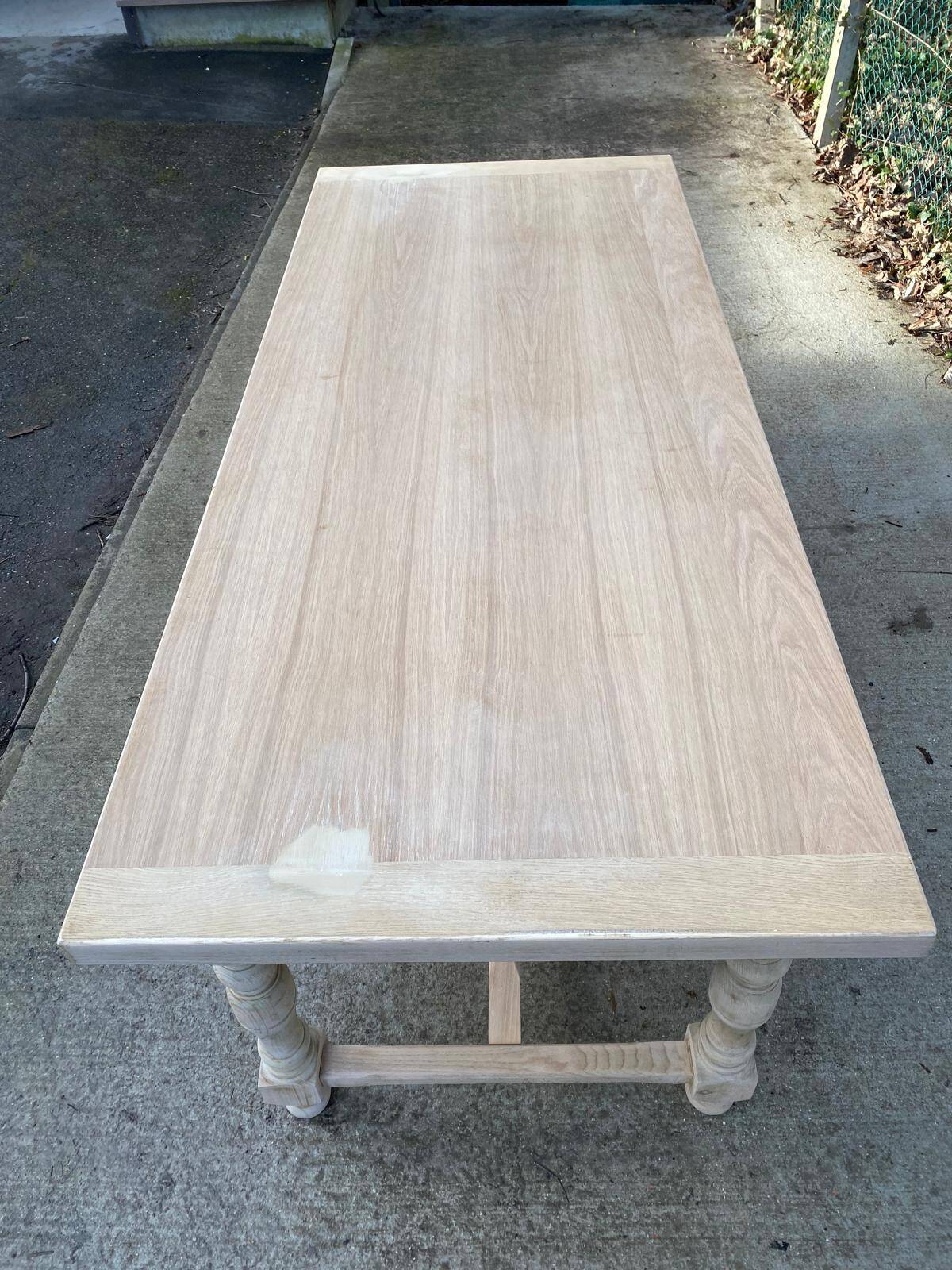 Renovated extendable farmhouse table in raw oak 280cm