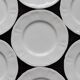 10 vintage ivory earthenware dessert plates - Marli fretwork