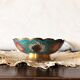 Small empty cup-pocket golden brass chiseled and painted oriental style