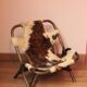 Vintage cowhide chair for children