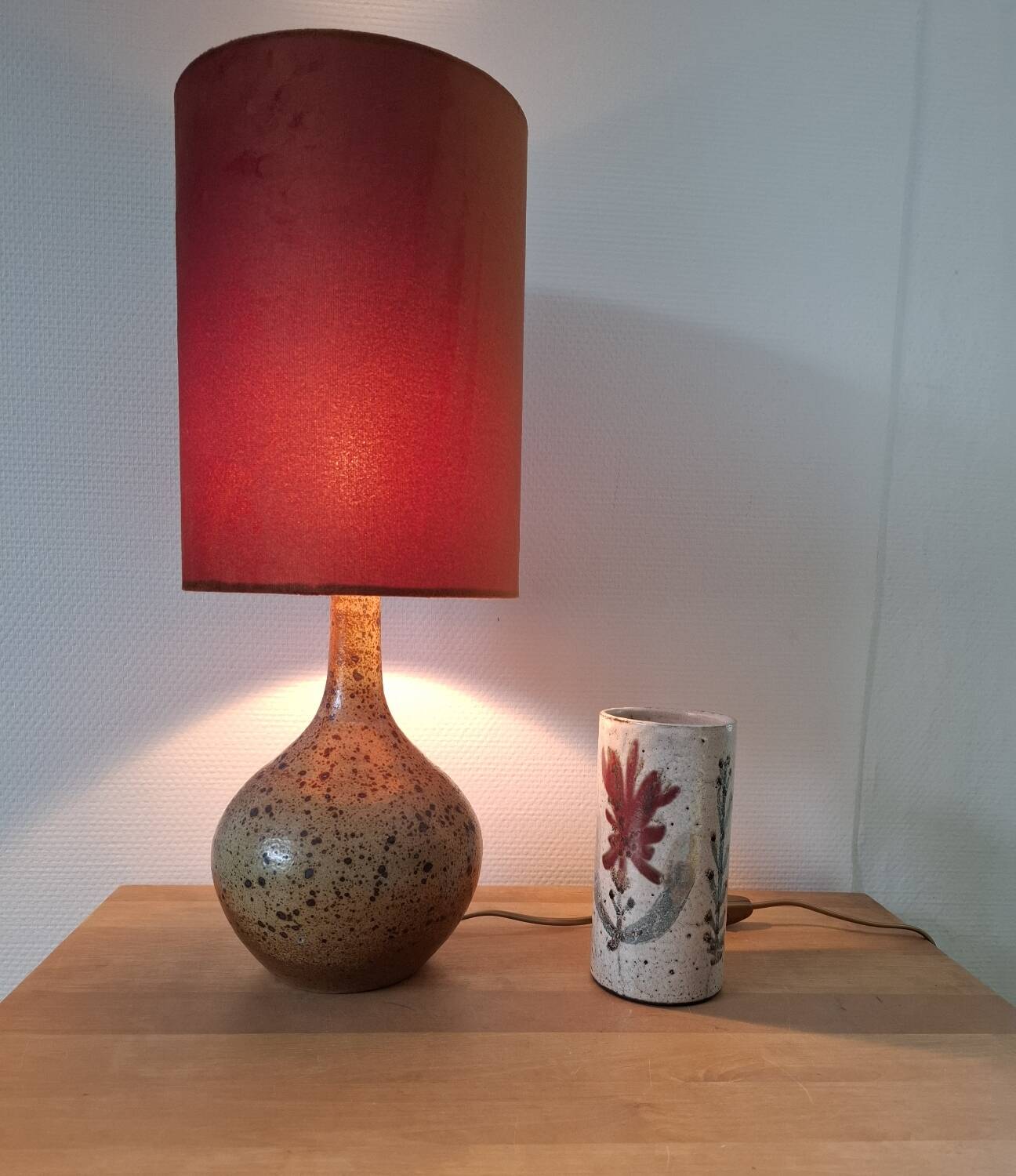 Vintage pyrite stone lamp