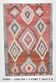 5x8 Red & Pink Handmade Geometric Kilim Area Rug, 160x238Cm