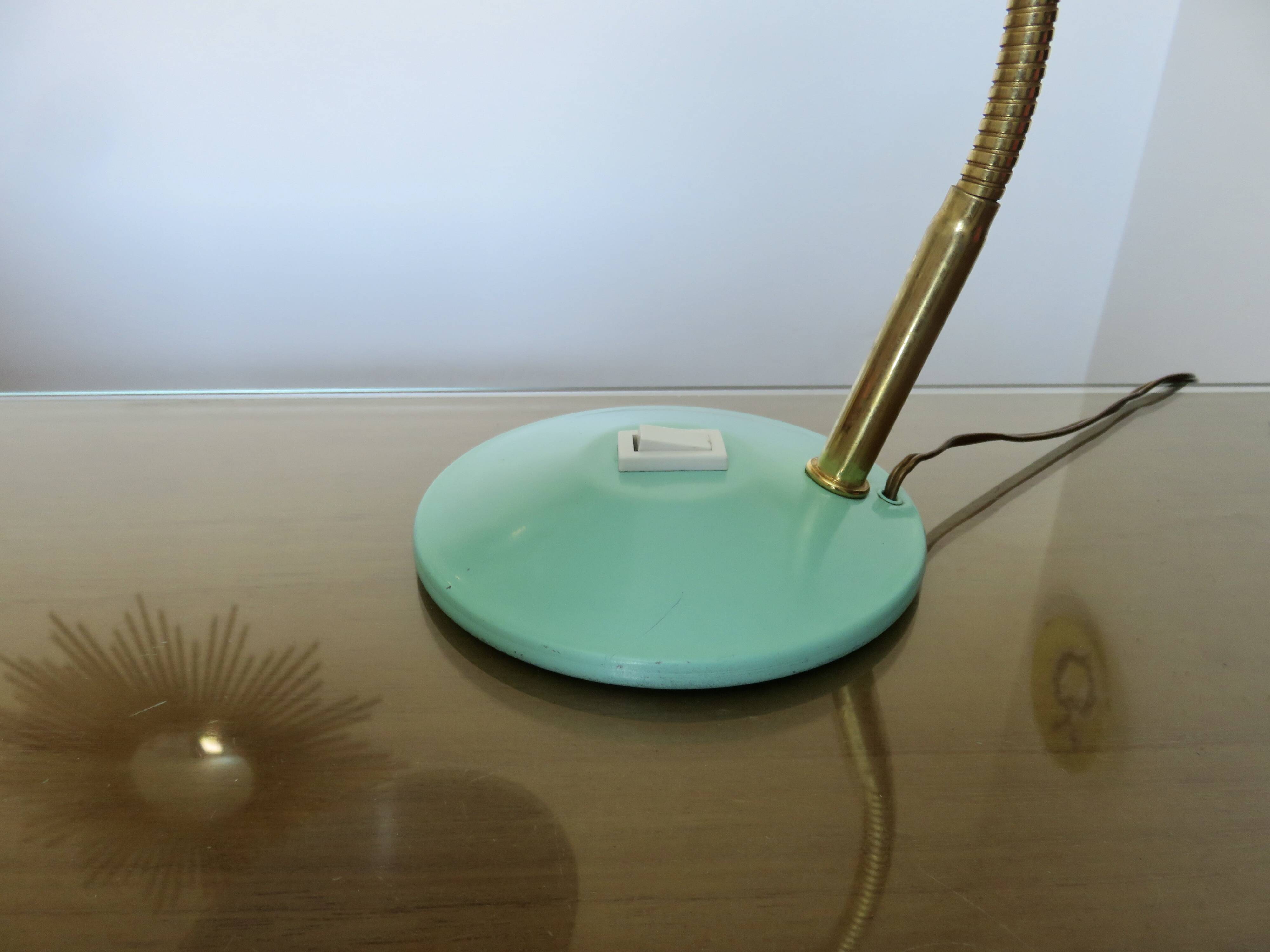 60s teal-coloured cocotte lamp