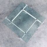 Danish Poul Kjaerholm Style Metal, Acrylic Glass & Glass Coffee Table, 1960s