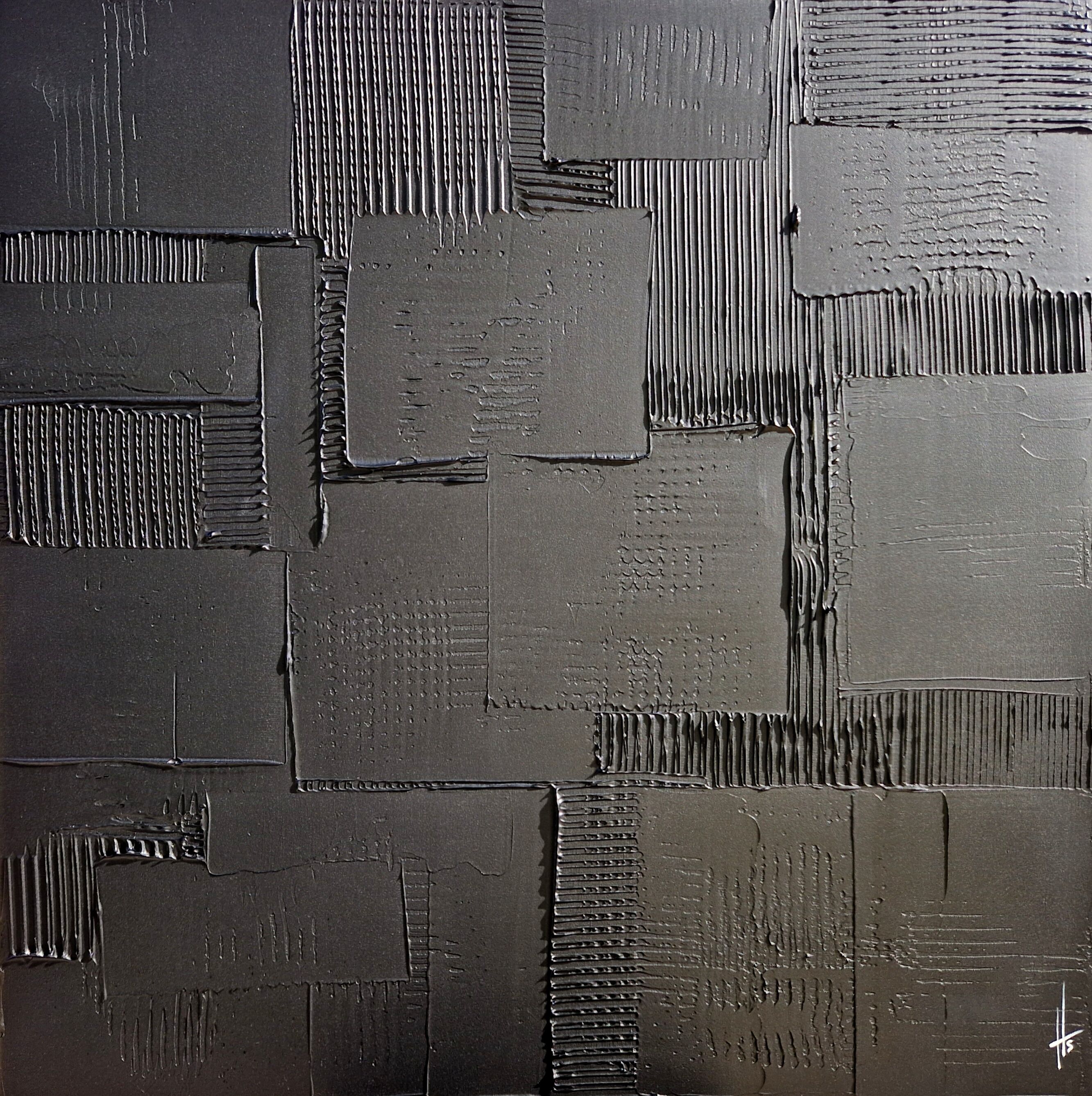 Tableau peinture monochrome noir