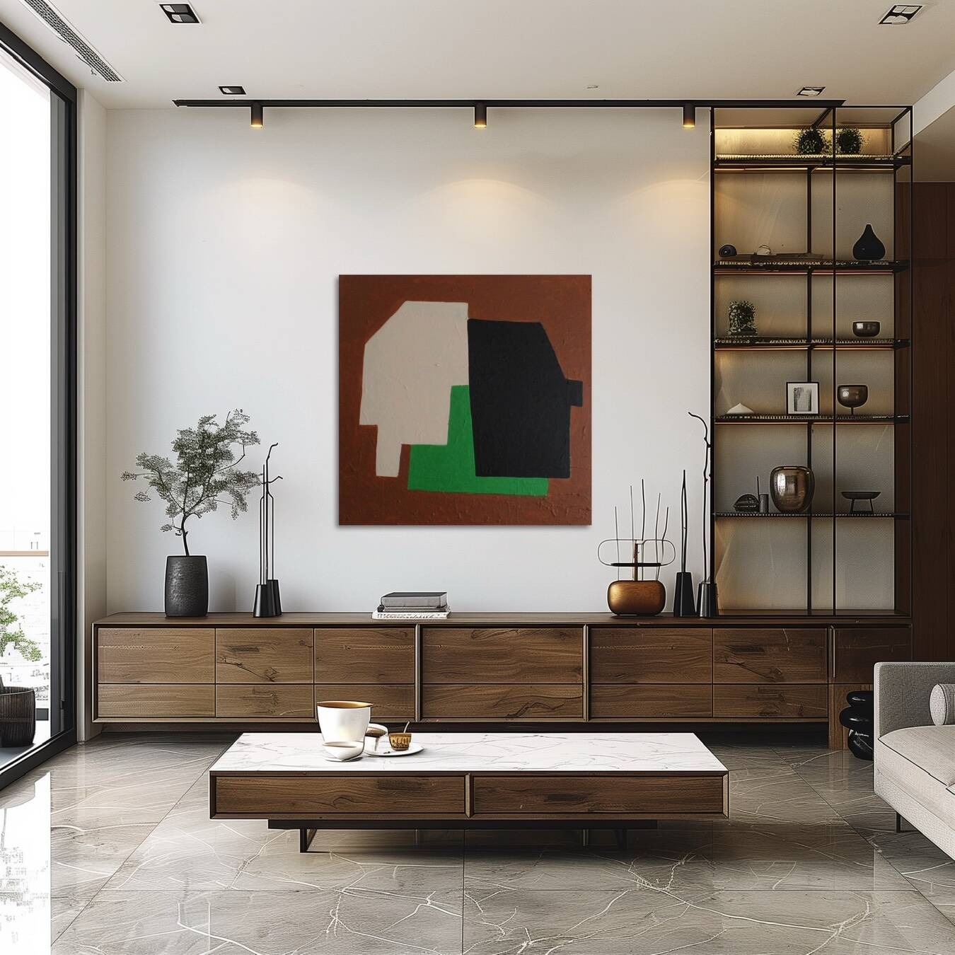 Art abstrait minimaliste pour salon moderne signé Bodasca