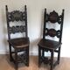 Suite d’un fauteuil et d'une paire de chaises en noyer d'époque Renaissance italienne