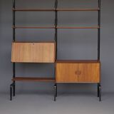 Meuble mural modulaire en teck par Louis van Teffellen pour Wébé. Années 1950