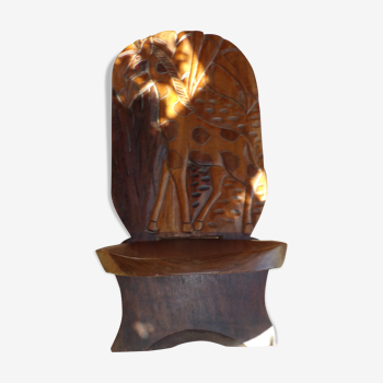 Child carved wooden palaver chair