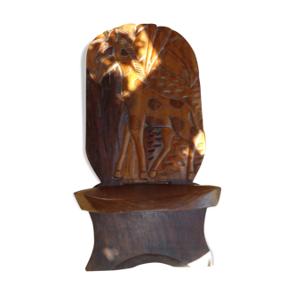 Child carved wooden palaver chair