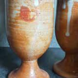 Four potter's mugs turned in vintage light stoneware