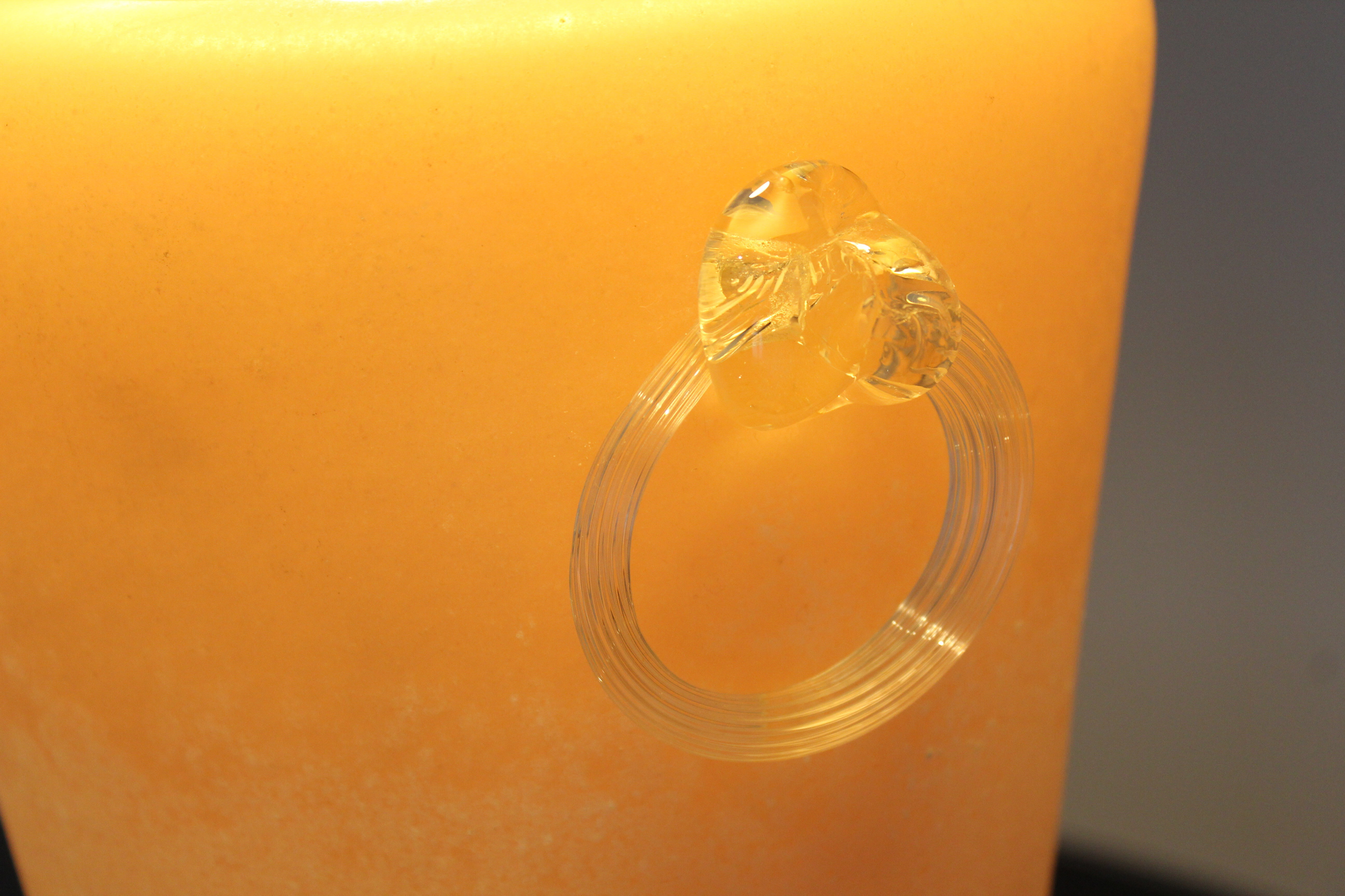 Murano glass table lamp, very particular pink color, Italia 1950s