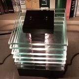 Demeter wood and glass lamp Maison Desny 1980