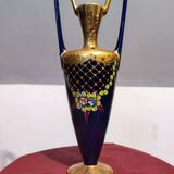 Art-deco vase in midnight blue and gold