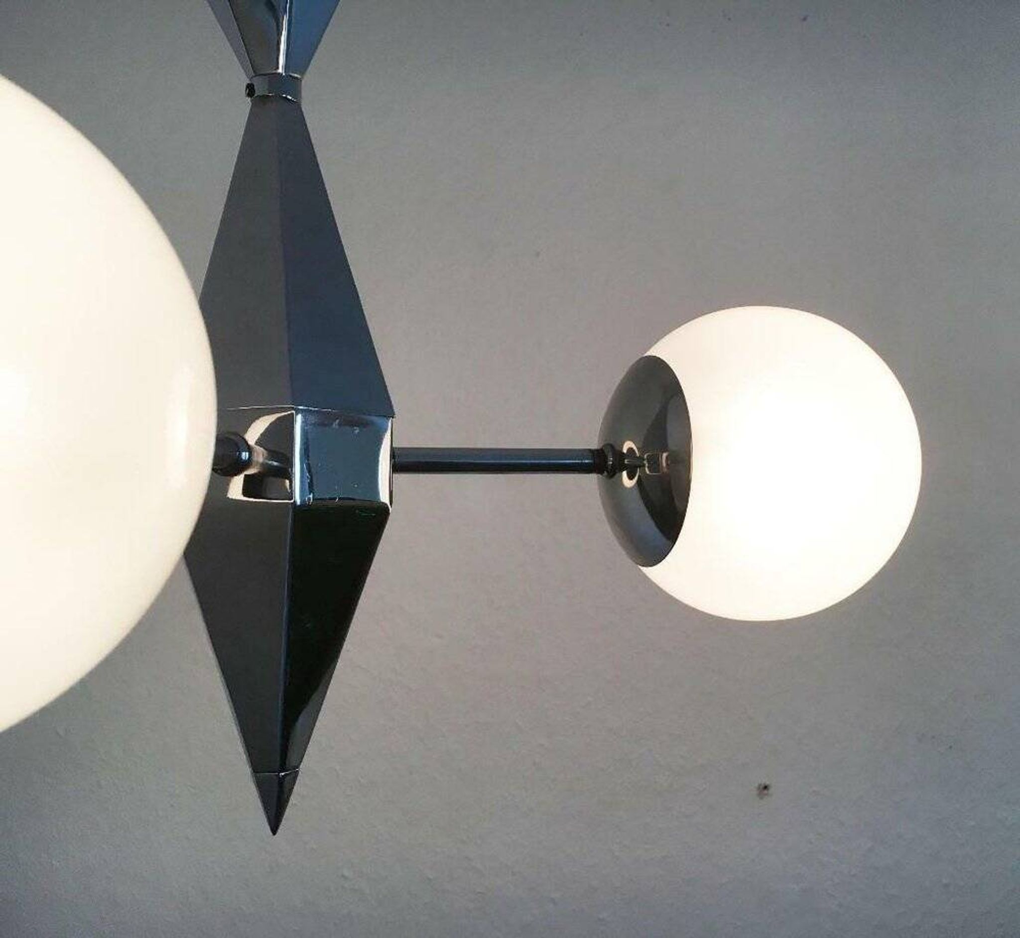 Art Deco Metal and Glass Chandelier