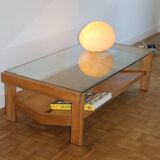 Oak and glass coffee table 1960