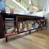 Vintage teak counter with display case