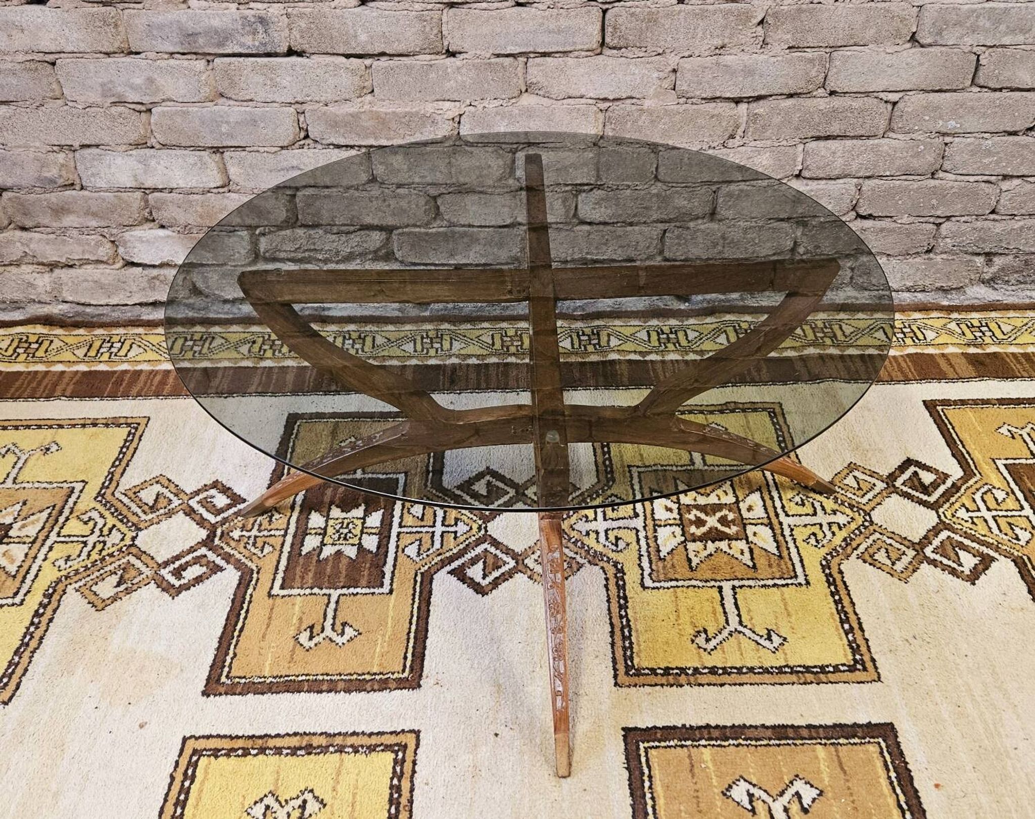 1960s vintage spider leg coffee table