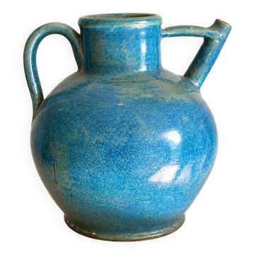 Orjol ancien en grès émaillé bleu moucheté sud ouest