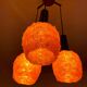 Space Age orange lucite spaghetti 3-light chandelier