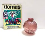 Pink Iridescent Etched Blown Glass Vase "Diaspora" by Loetz