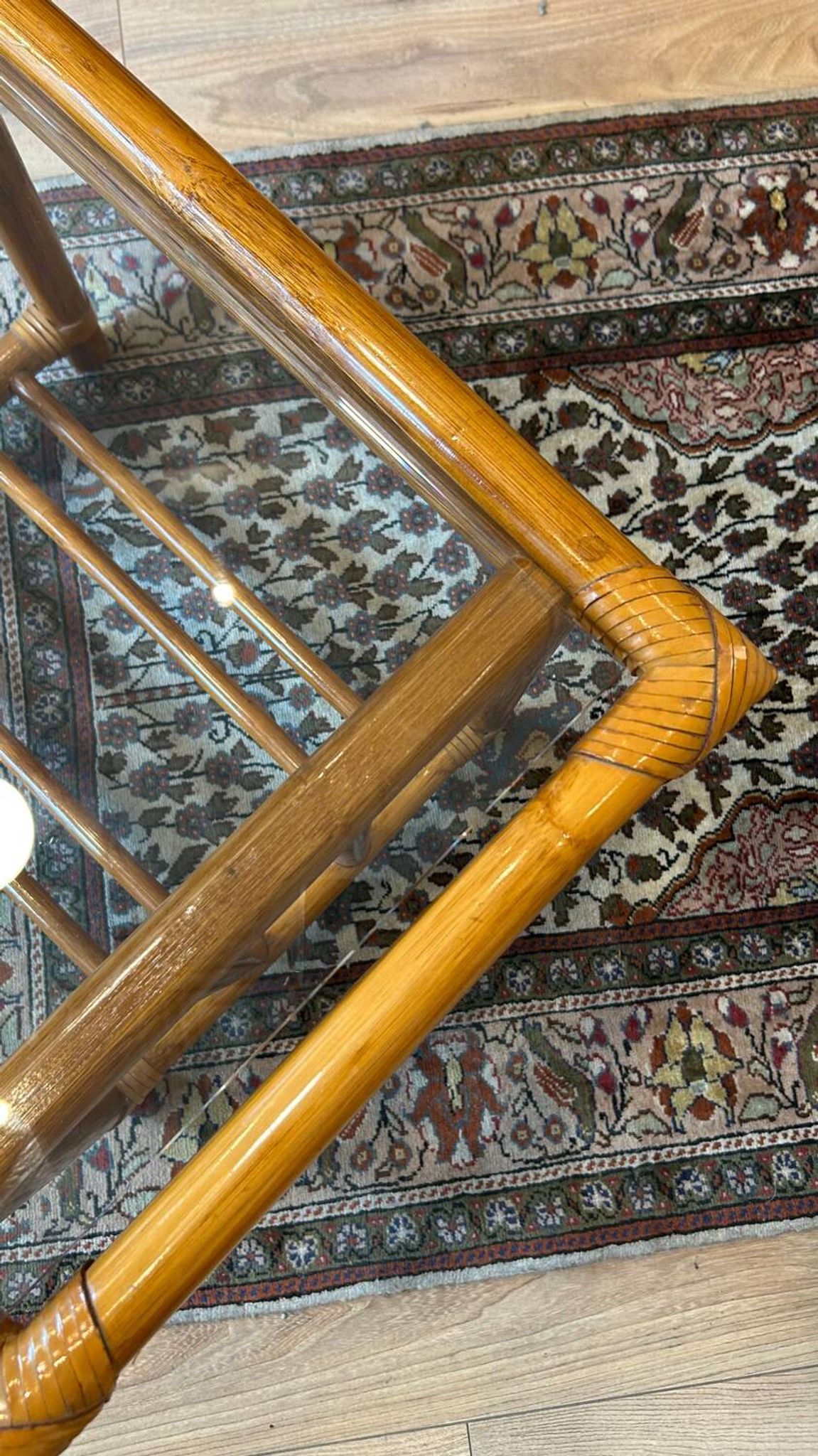 Table basse rotin vintage