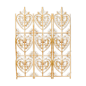 Bamboo wicker 1970s heart design 3 panel room divider