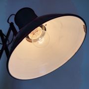 Industrial Black Enamel Scissor Wall Lamp, 1950s