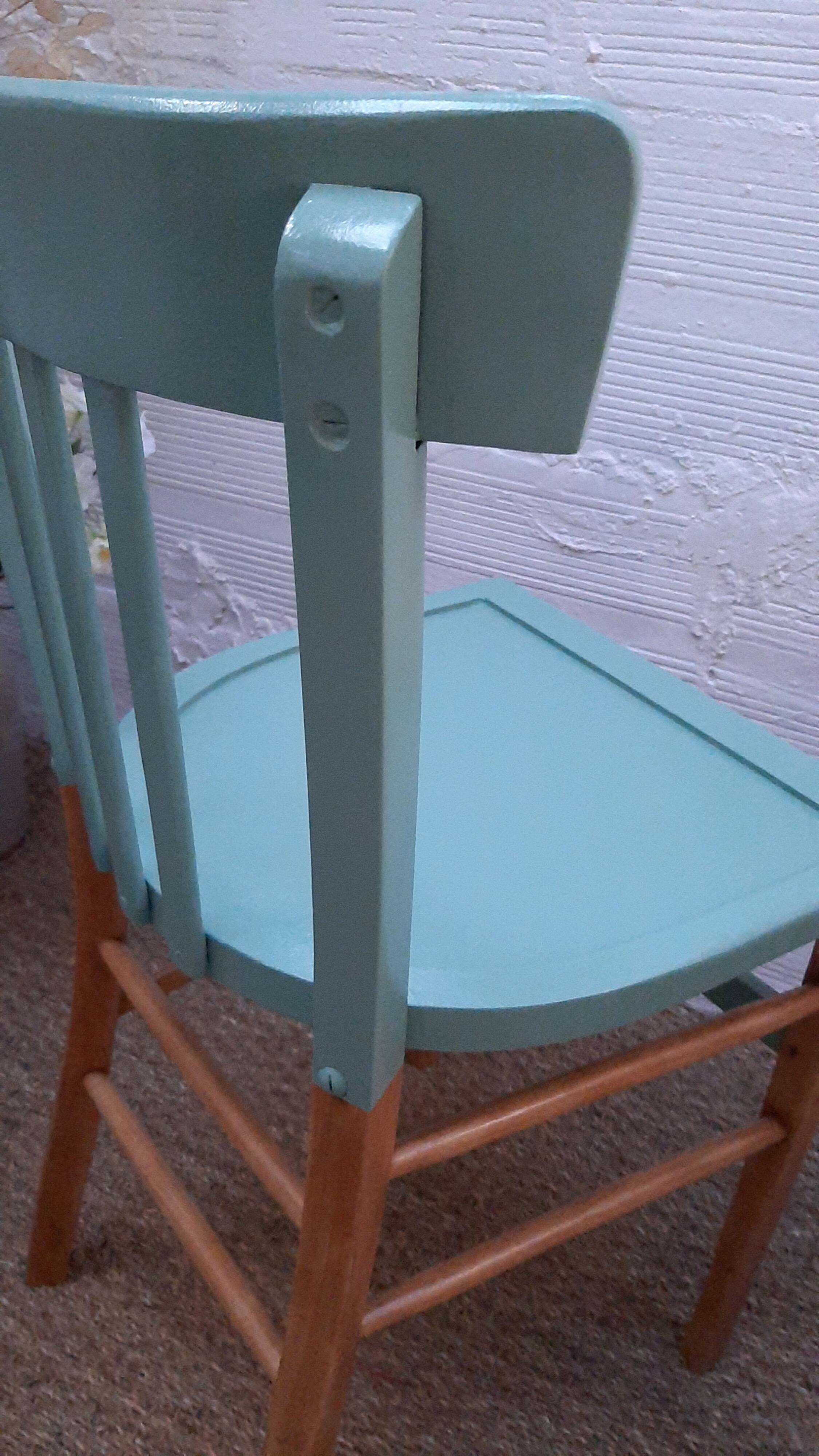 Chaise bistrot vintage années 50 vert mint
