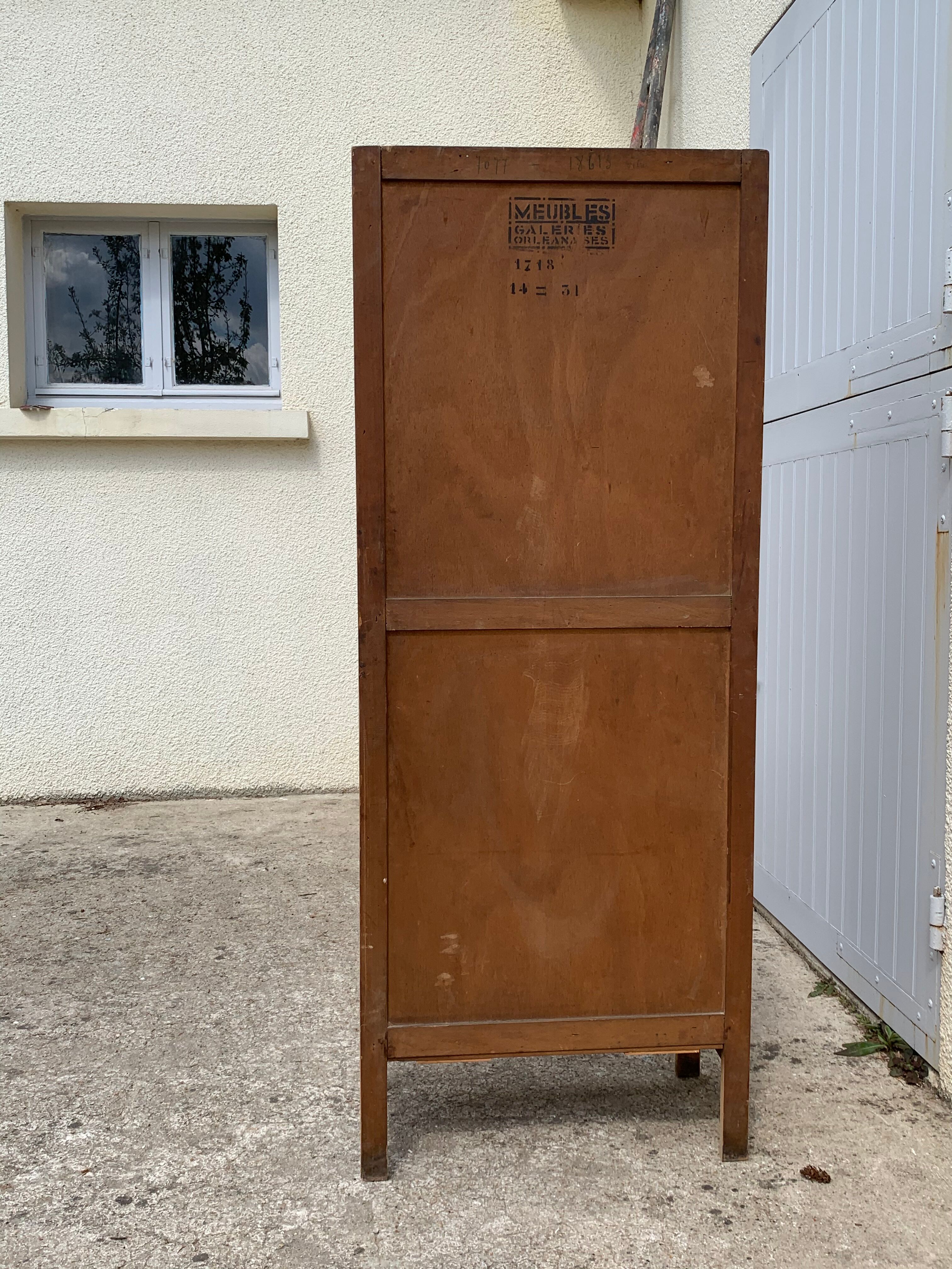 Art deco glass-glazed parisian wardrobe