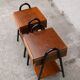 Pair of vintage bedside tables modernists wood and metal