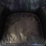 Fauteuil en cuir de vachette noir