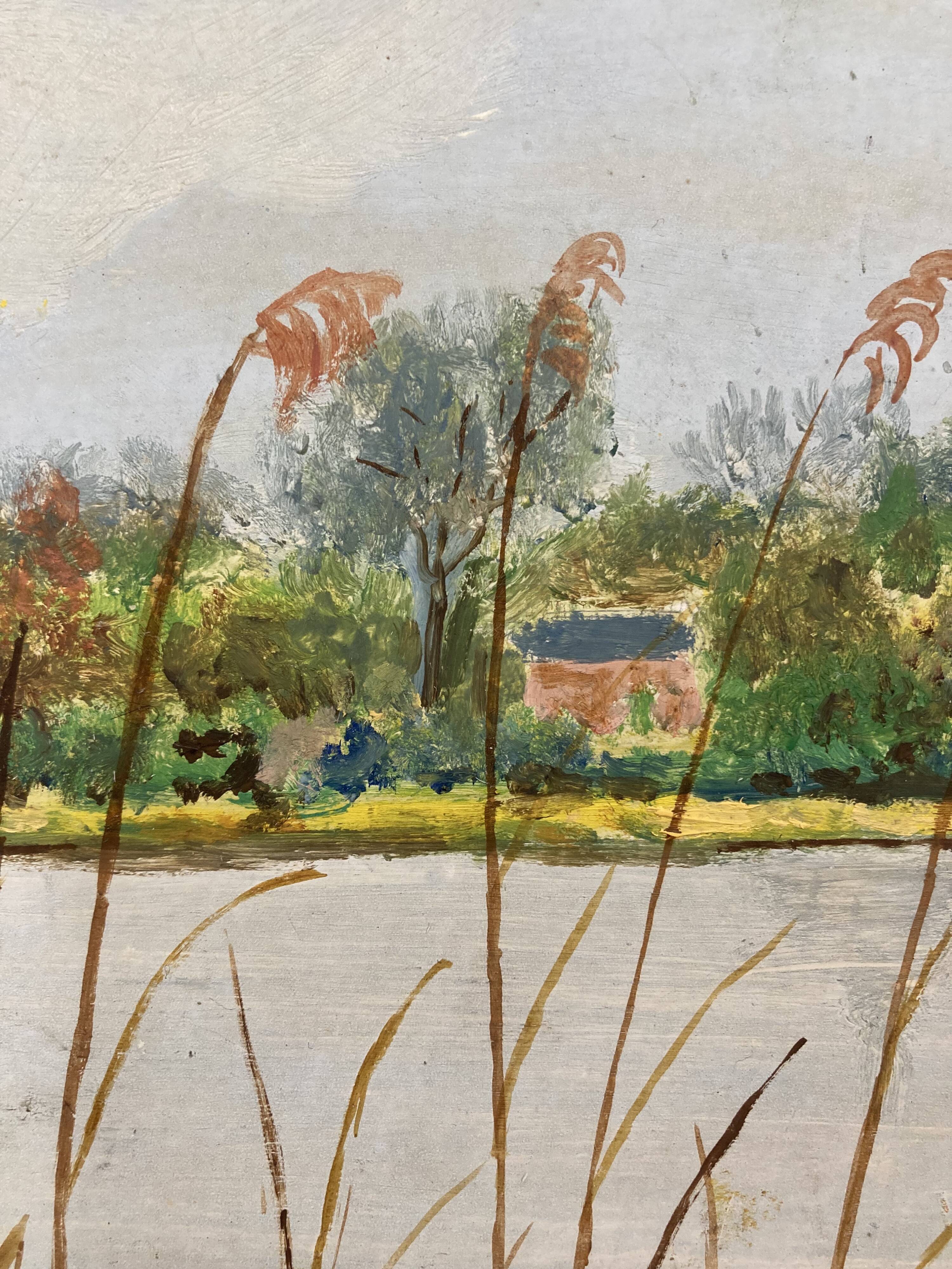 Oil on vintage cardboard