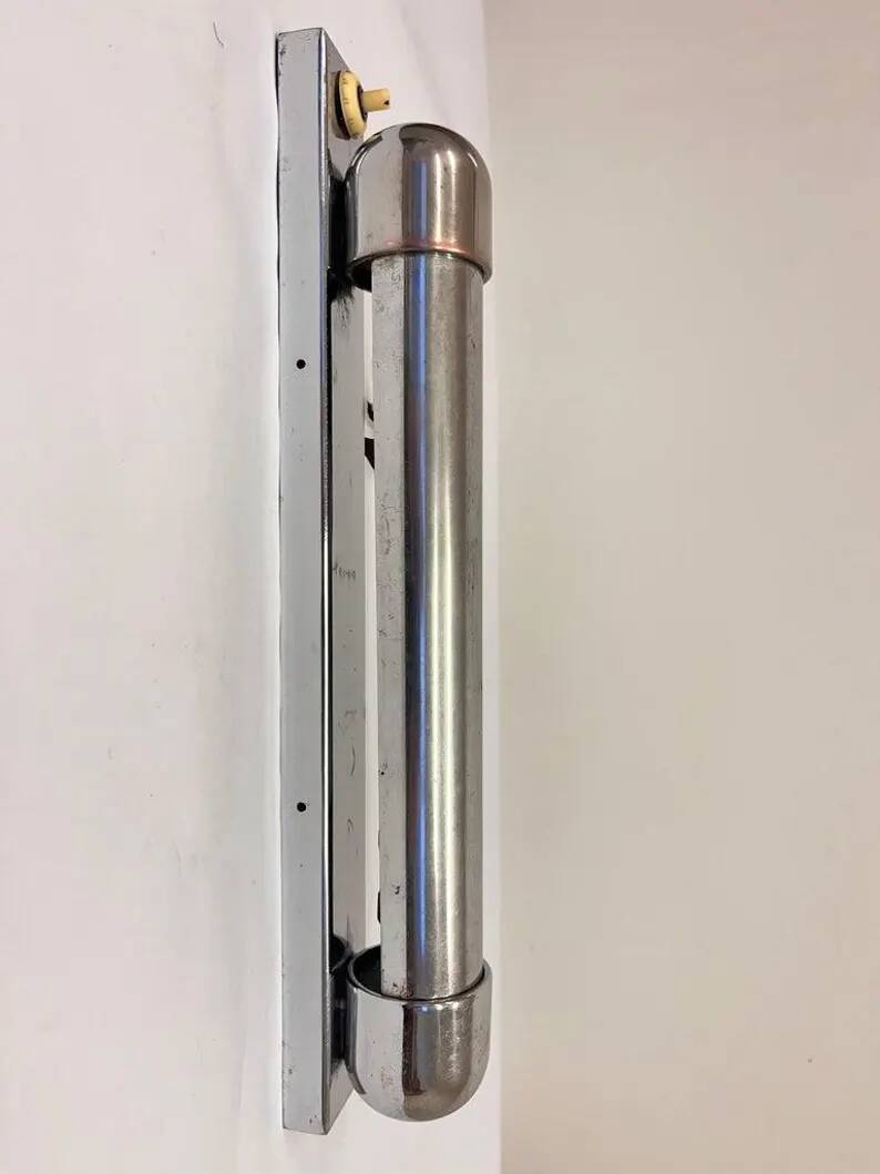 Chrome design Bauhaus Wall Lamp, 1930s - Czechoslovakia