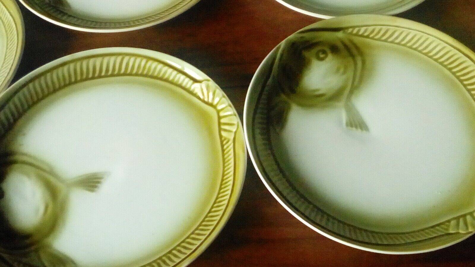 Earthenware fish service Moulin des loups France