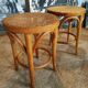 Pair of curved wooden stools