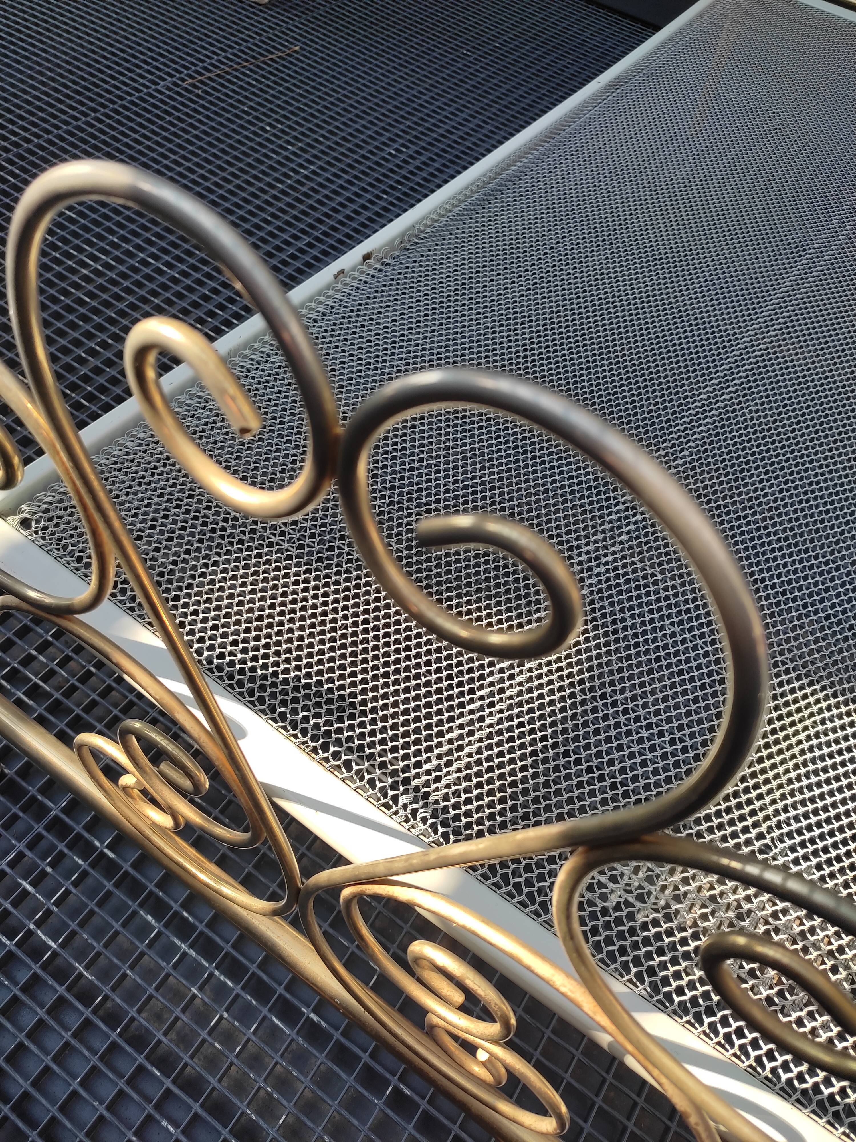 1-seater bed in gilded metal