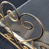 1-seater bed in gilded metal