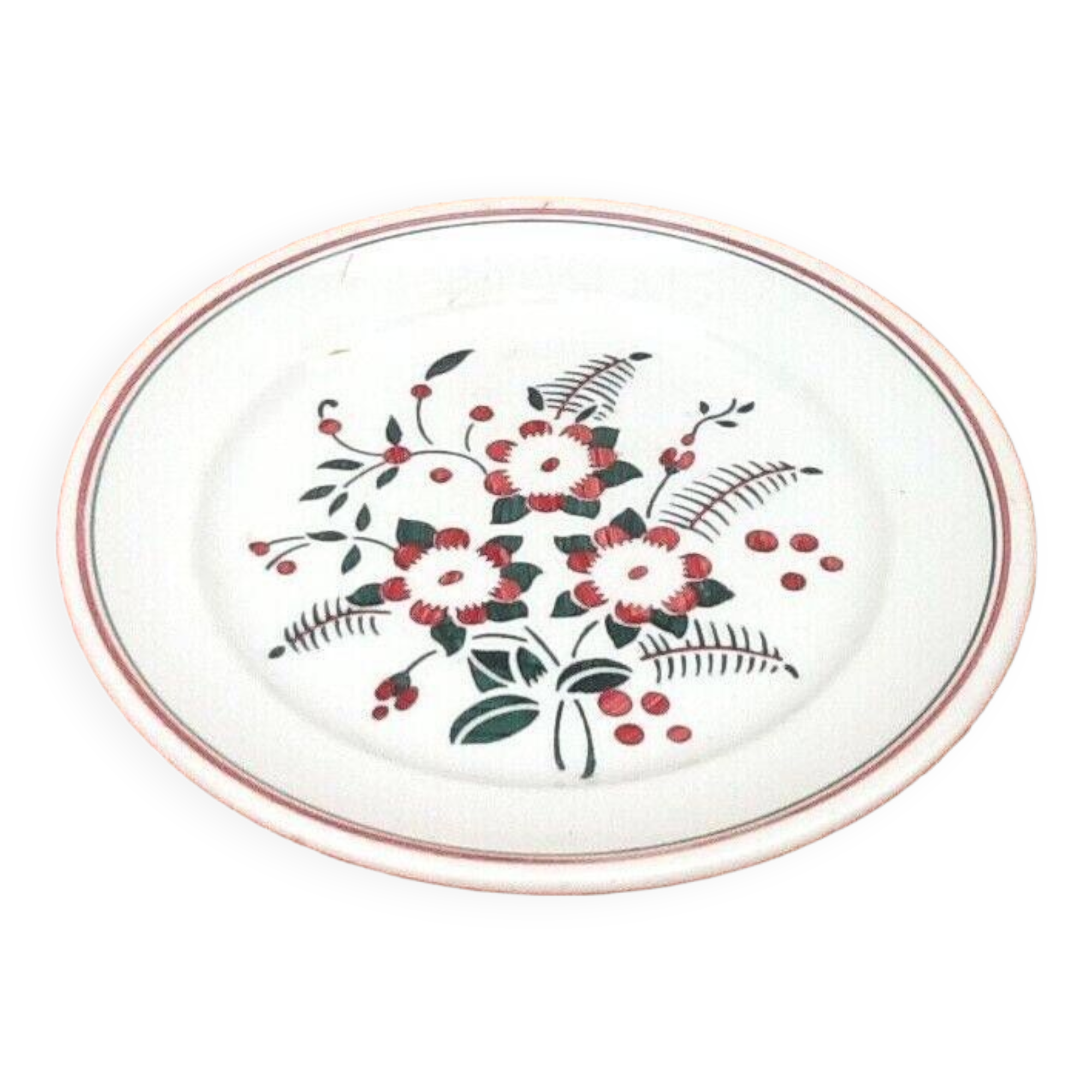 Half Porcelain Flat Plate KG (Keller Guérin) Lunéville Château Made in France