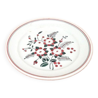 Flat plate Half-Porcelaine KG (Keller Guérin) Lunéville Château Made in France