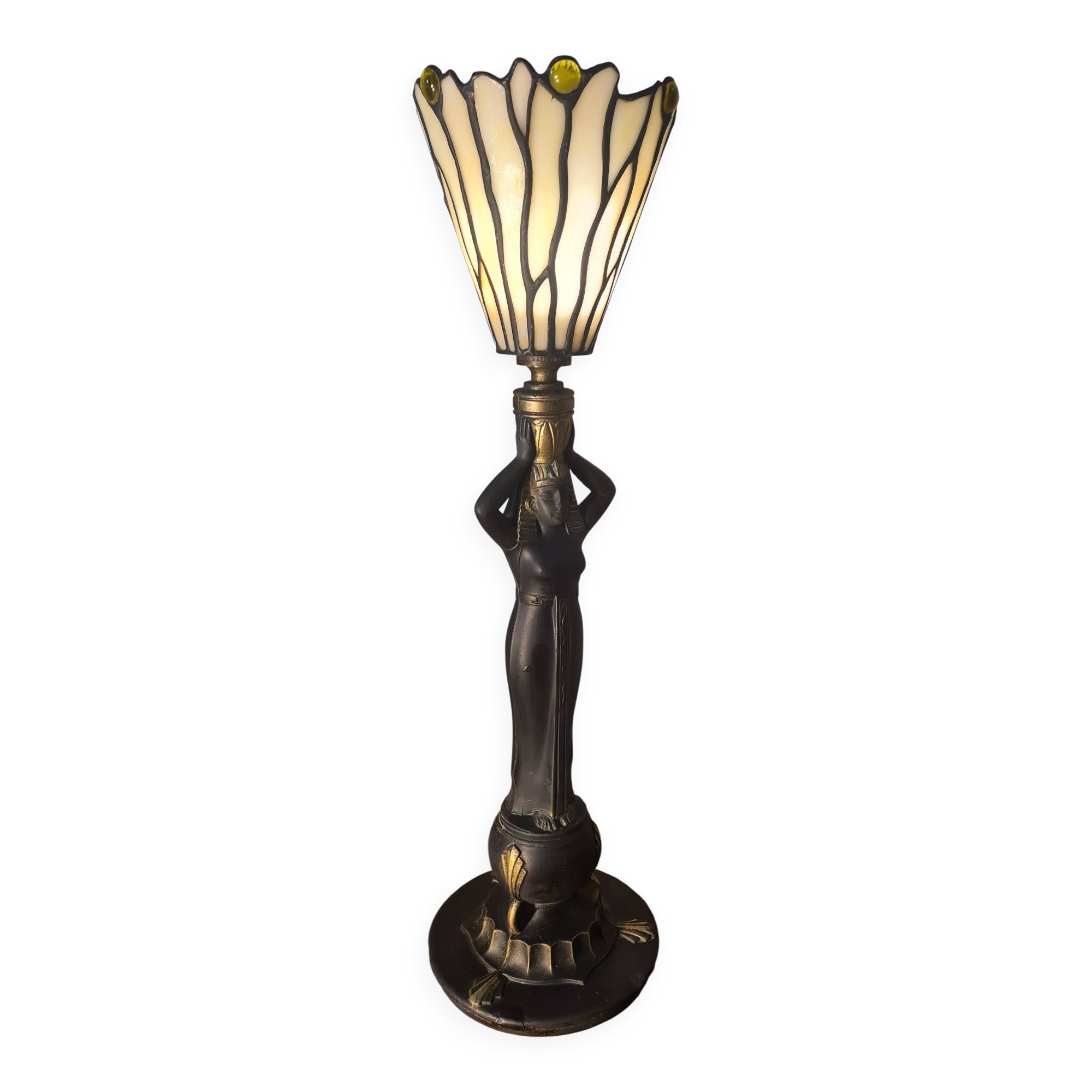 ceramic lamp 51x14 stained glass lampshade Tiffany style