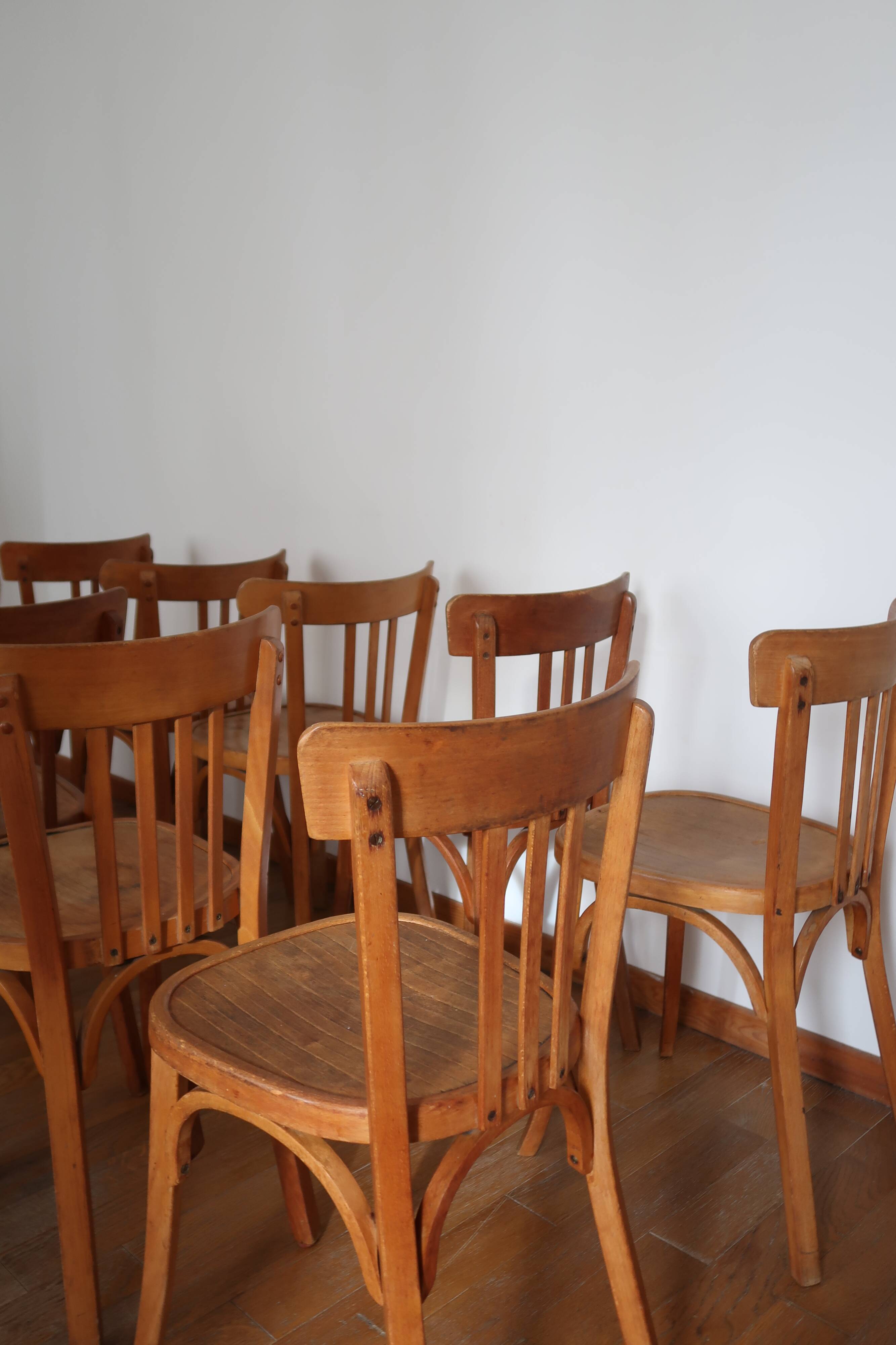 Set of 10 baumann bistro chairs