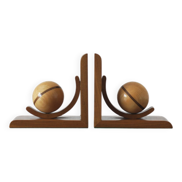 Mid-century modern wooden bookends, 1940s, set of 2