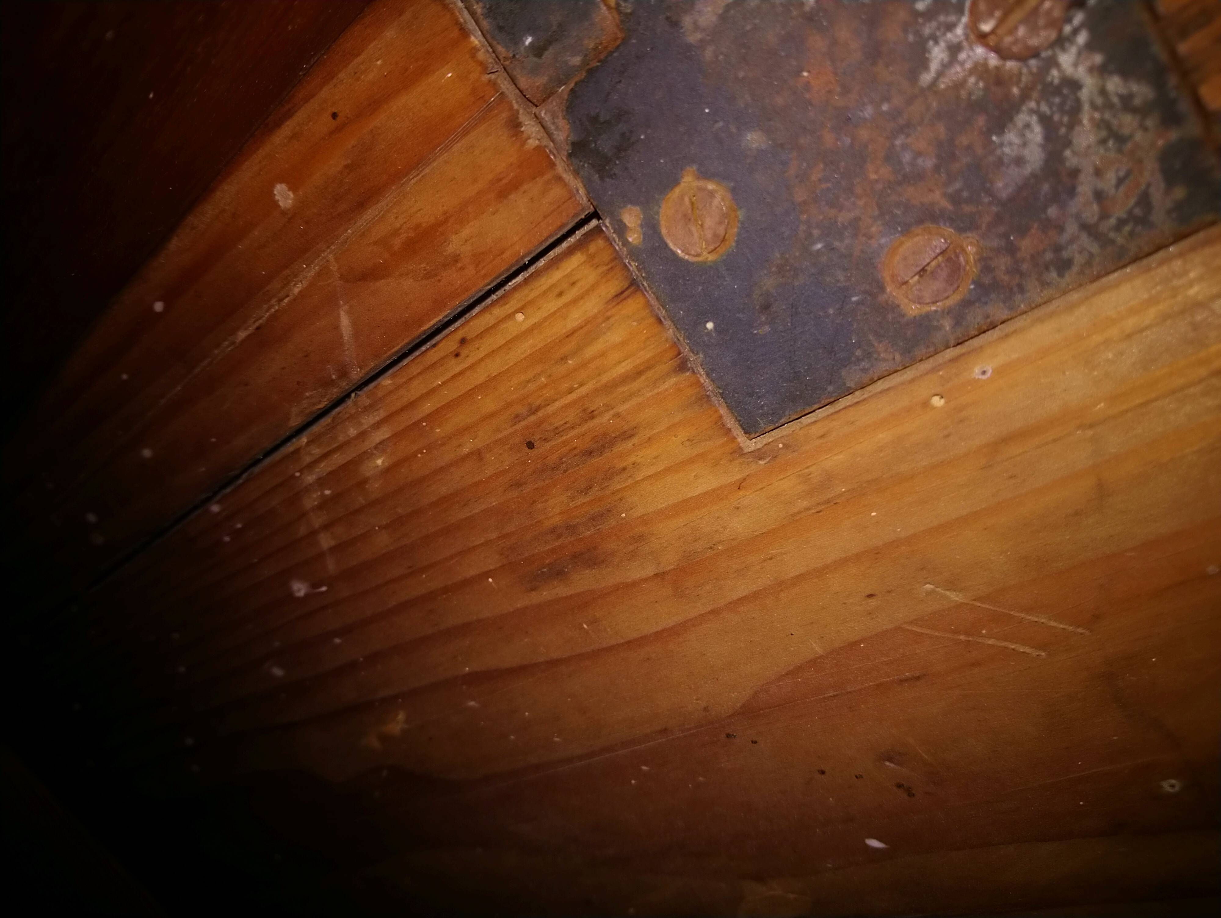 Round drop-leaf table in beech and pine