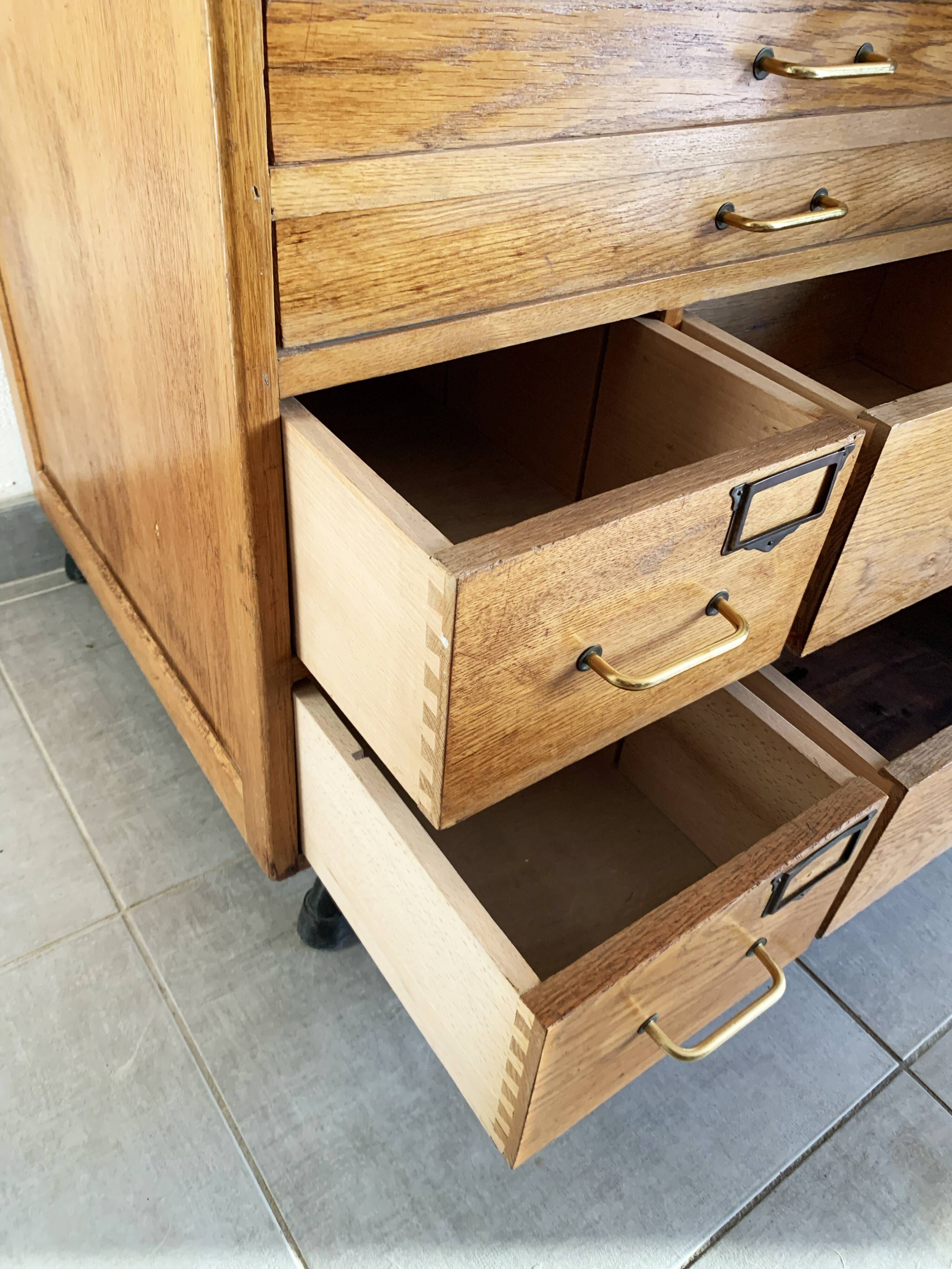 Vintage printer or schoolmaster workshop furniture from the 50s