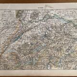 Lithograph engraving on Switzerland from 1897
