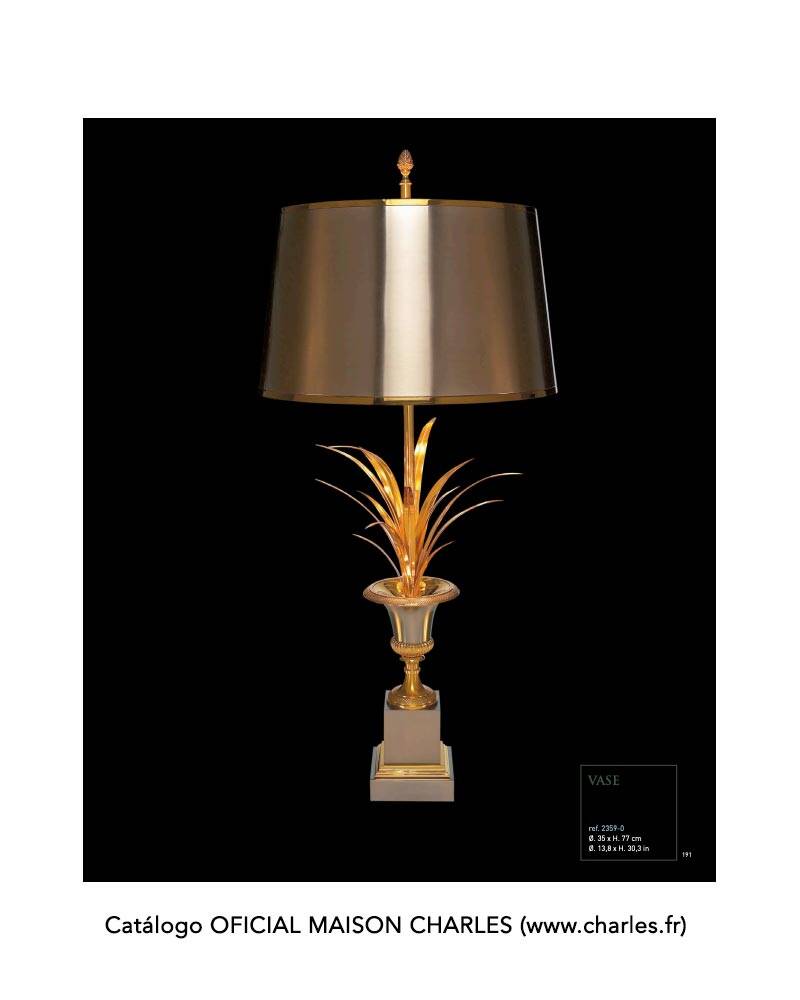 Large "Roseaux" table lamp by Maison Charles