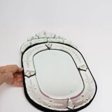 Miroir vénitien oval avec fronton mural ou à poser c. 1950 (53*31 cm)